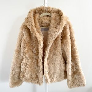 ASOS DESIGN Hooded Fluffy Faux Fur Coat